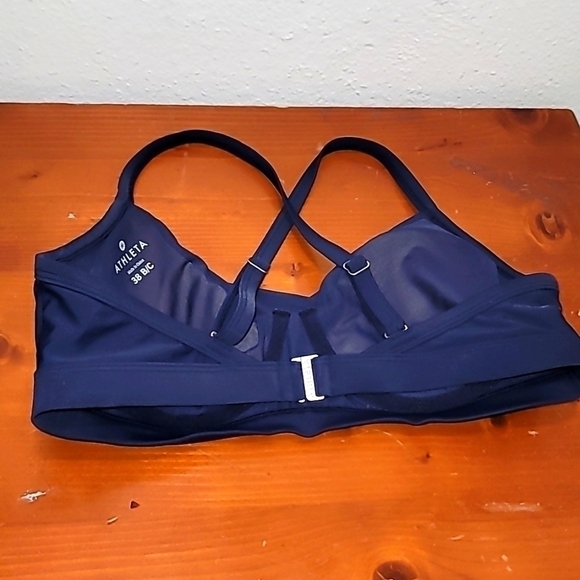 ATHLETA TWISTER GATHERED BIKINI TOP BLUE 38B/C - Picture 4 of 6